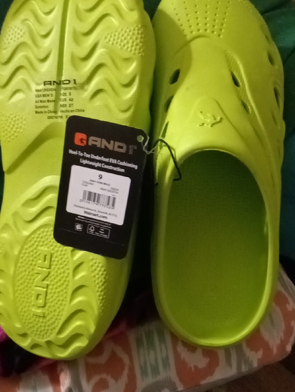 And1 Men's  & Women's Unisex Lime Green Slip-On Water Clogs